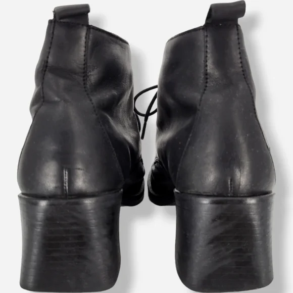 VINTAGE Y2K WHITE MOUNTAIN Lace Up Ankle Booties Black - Picture 8 of 15